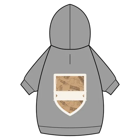 Harlem Brownstone Jazz Lines Pet Hoodie — back_dtf view