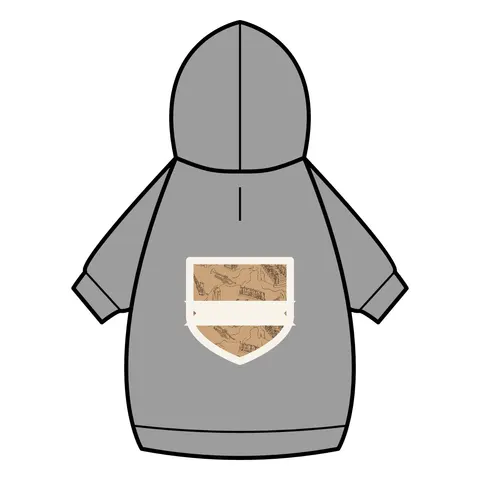 Harlem Brownstone Jazz Lines Pet Hoodie — back_dtf view