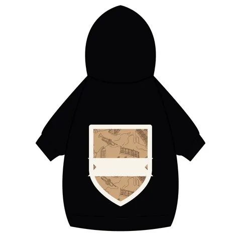 Harlem Brownstone Jazz Lines Pet Hoodie — back_dtf view