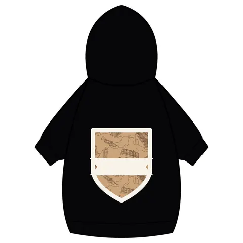 Harlem Brownstone Jazz Lines Pet Hoodie — back_dtf view