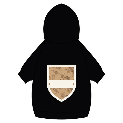 Harlem Brownstone Jazz Lines Pet Hoodie — back_dtf view