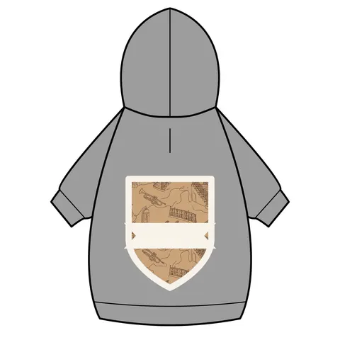 Harlem Brownstone Jazz Lines Pet Hoodie — back_dtf view