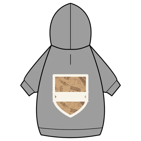 Harlem Brownstone Jazz Lines Pet Hoodie — back_dtf view
