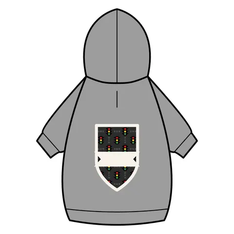 Houston Fifth Ward Signals Pet Hoodie — back_dtf view