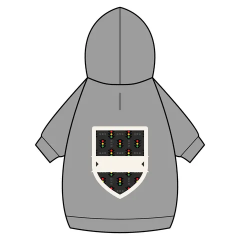 Houston Fifth Ward Signals Pet Hoodie — back_dtf view