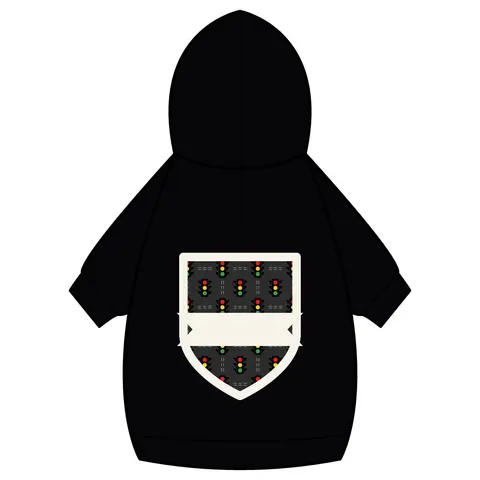 Houston Fifth Ward Signals Pet Hoodie — back_dtf view