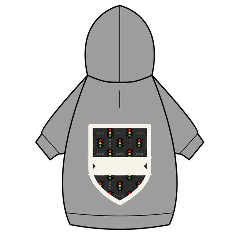 Houston Fifth Ward Signals Pet Hoodie — back_dtf view