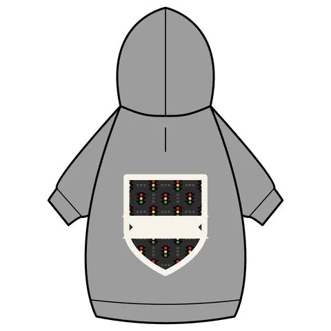 Houston Fifth Ward Signals Pet Hoodie — back_dtf view