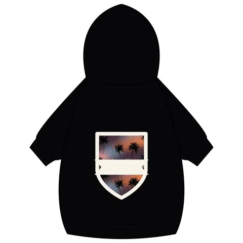 Compton Palm Tree Shadows Pet Hoodie — back_dtf view