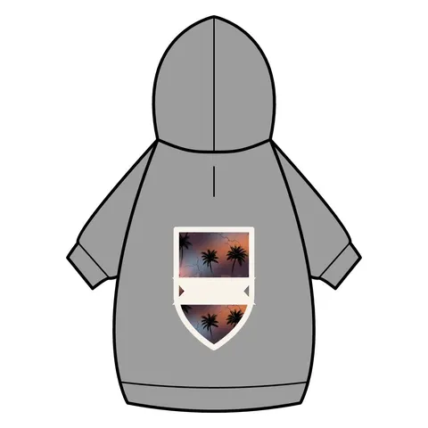 Compton Palm Tree Shadows Pet Hoodie — back_dtf view