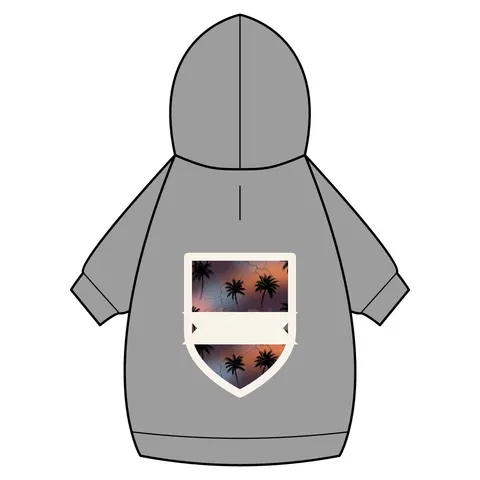 Compton Palm Tree Shadows Pet Hoodie — back_dtf view