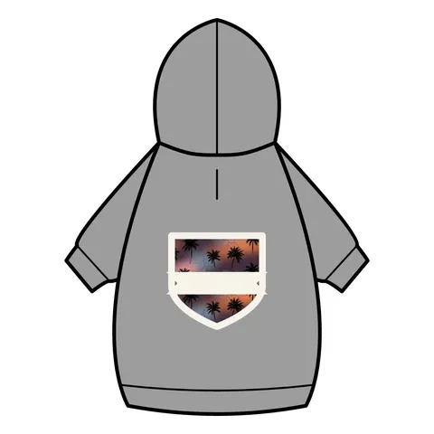Compton Palm Tree Shadows Pet Hoodie — back_dtf view