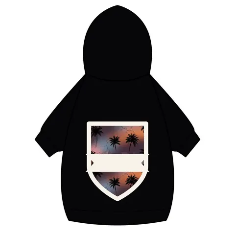Compton Palm Tree Shadows Pet Hoodie — back_dtf view