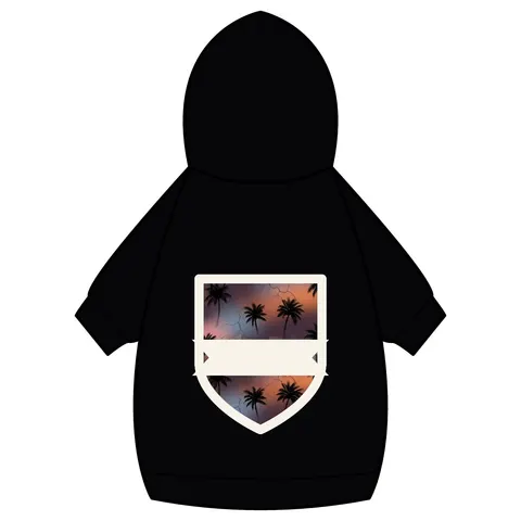 Compton Palm Tree Shadows Pet Hoodie — back_dtf view