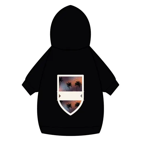 Compton Palm Tree Shadows Pet Hoodie — back_dtf view