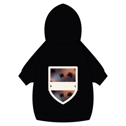 Compton Palm Tree Shadows Pet Hoodie — back_dtf view
