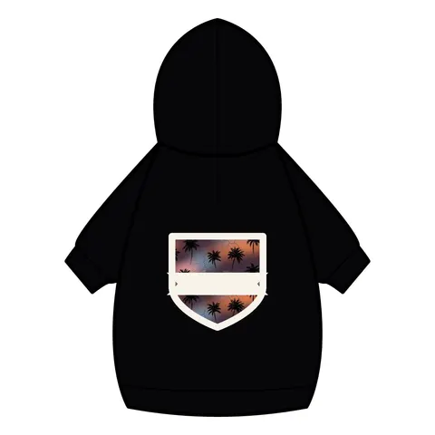 Compton Palm Tree Shadows Pet Hoodie — back_dtf view