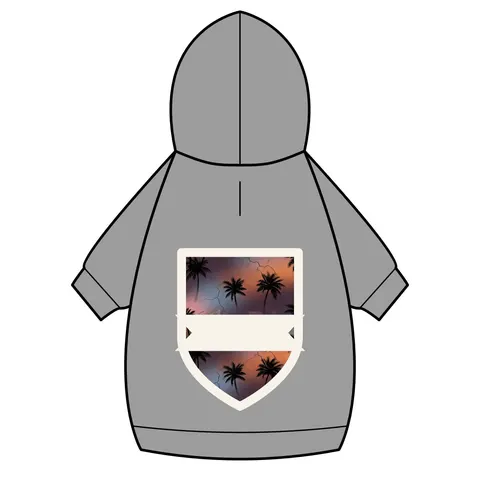 Compton Palm Tree Shadows Pet Hoodie — back_dtf view