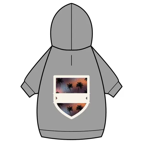 Compton Palm Tree Shadows Pet Hoodie — back_dtf view