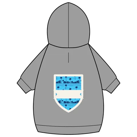 Crenshaw Blue Boulevard Pet Hoodie — back_dtf view