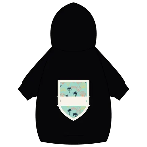 Miami Overtown Pastel Nights Pet Hoodie — back_dtf view