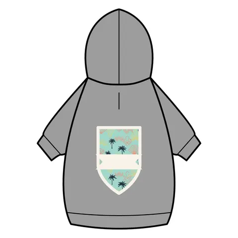 Miami Overtown Pastel Nights Pet Hoodie — back_dtf view