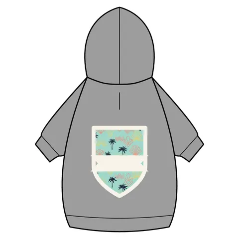 Miami Overtown Pastel Nights Pet Hoodie — back_dtf view