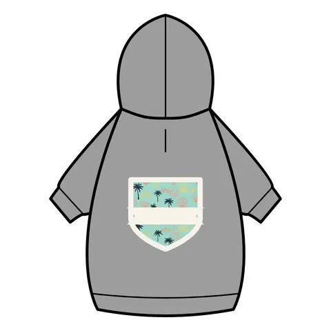 Miami Overtown Pastel Nights Pet Hoodie — back_dtf view
