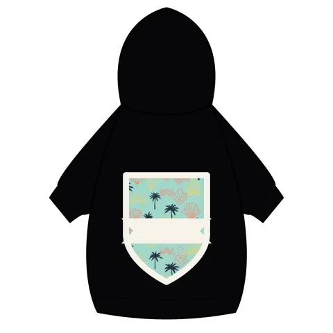 Miami Overtown Pastel Nights Pet Hoodie — back_dtf view