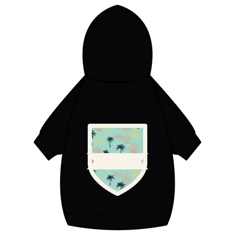 Miami Overtown Pastel Nights Pet Hoodie — back_dtf view