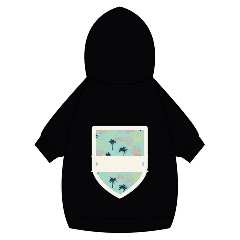 Miami Overtown Pastel Nights Pet Hoodie — back_dtf view