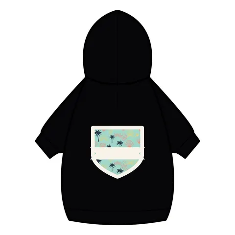 Miami Overtown Pastel Nights Pet Hoodie — back_dtf view