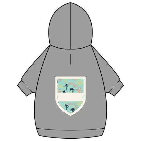 Miami Overtown Pastel Nights Pet Hoodie — back_dtf view