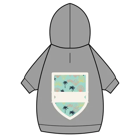 Miami Overtown Pastel Nights Pet Hoodie — back_dtf view
