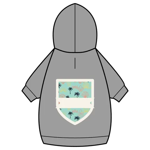 Miami Overtown Pastel Nights Pet Hoodie — back_dtf view