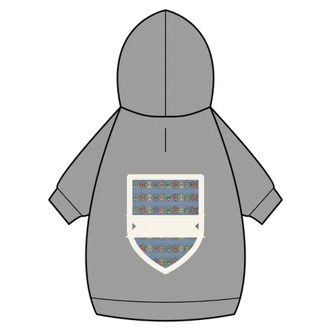 New Orleans 7th Ward Shotgun Houses Pet Hoodie — back_dtf view