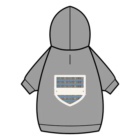 New Orleans 7th Ward Shotgun Houses Pet Hoodie — back_dtf view