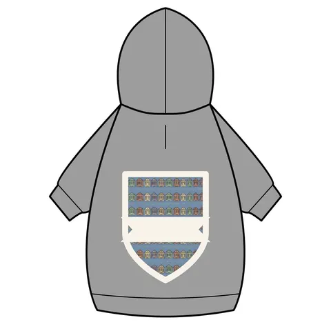 New Orleans 7th Ward Shotgun Houses Pet Hoodie — back_dtf view