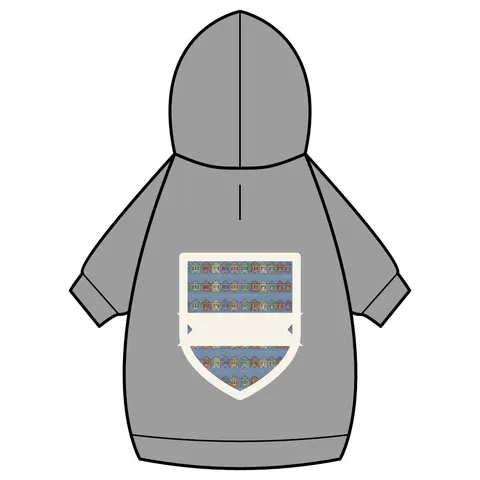 New Orleans 7th Ward Shotgun Houses Pet Hoodie — back_dtf view