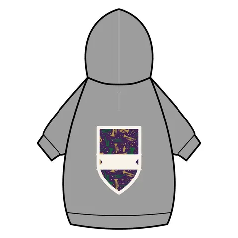 New Orleans Treme Brass Band Pet Hoodie — back_dtf view