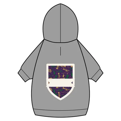 New Orleans Treme Brass Band Pet Hoodie — back_dtf view