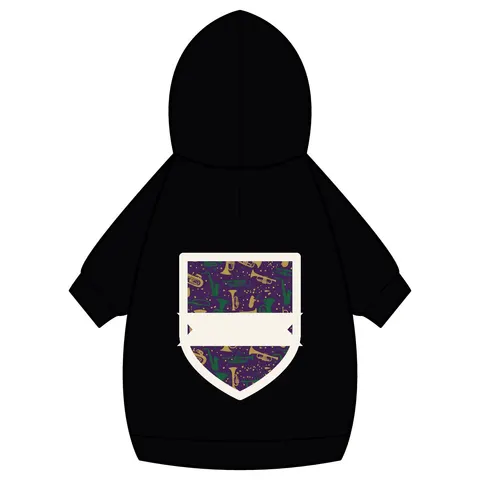 New Orleans Treme Brass Band Pet Hoodie — back_dtf view