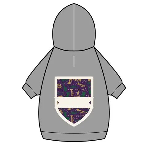 New Orleans Treme Brass Band Pet Hoodie — back_dtf view