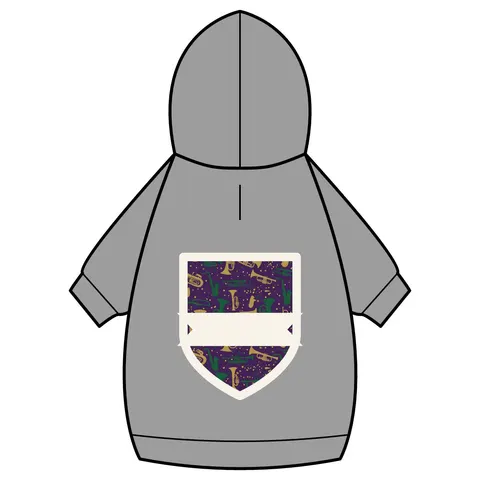 New Orleans Treme Brass Band Pet Hoodie — back_dtf view