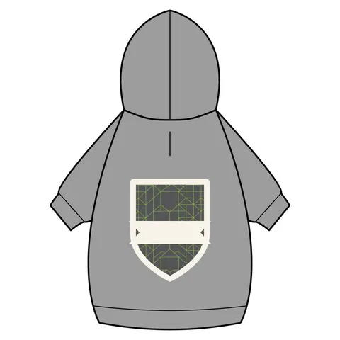 Oakland The Town Grid Pet Hoodie — back_dtf view