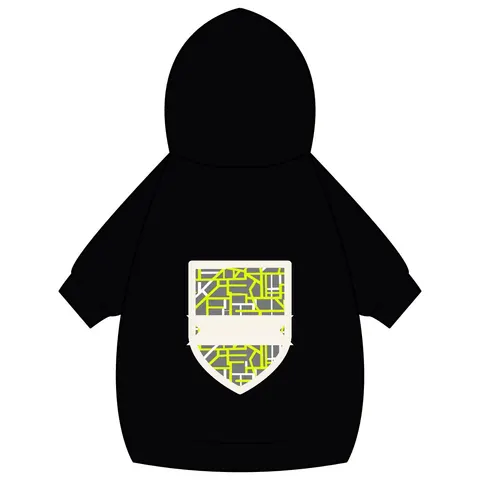Queens South Jamaica Grid Pet Hoodie — back_dtf view
