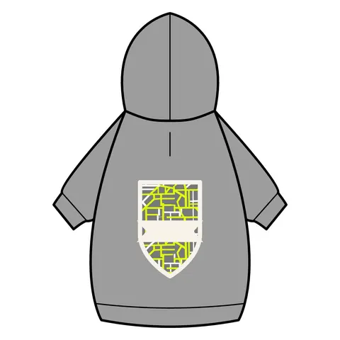 Queens South Jamaica Grid Pet Hoodie — back_dtf view