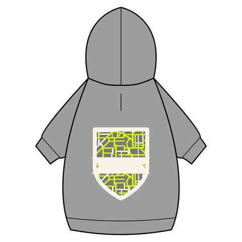 Queens South Jamaica Grid Pet Hoodie — back_dtf view