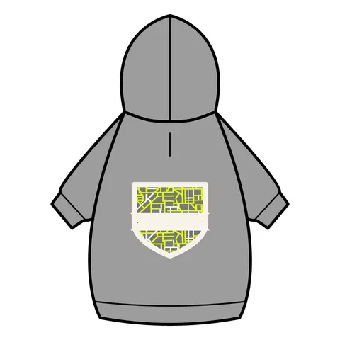 Queens South Jamaica Grid Pet Hoodie — back_dtf view