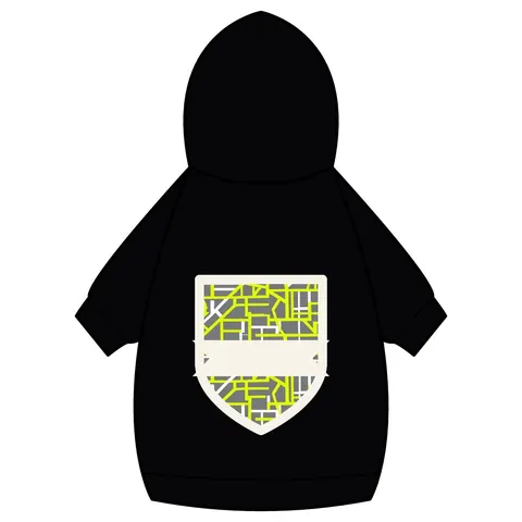 Queens South Jamaica Grid Pet Hoodie — back_dtf view